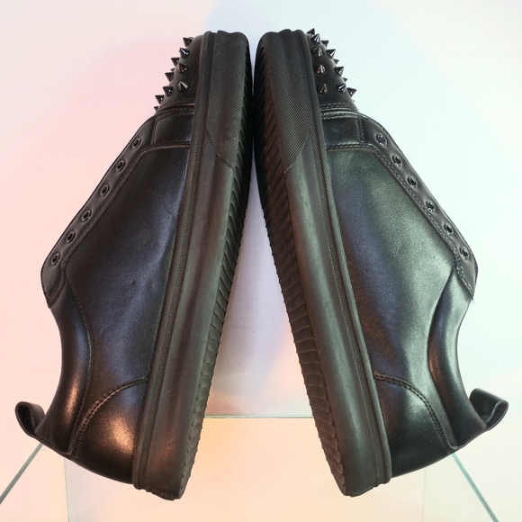 La Milano Black Lace-up Spike Shoes - Style Rock - Men Size 12 - Picture 6 of 12
